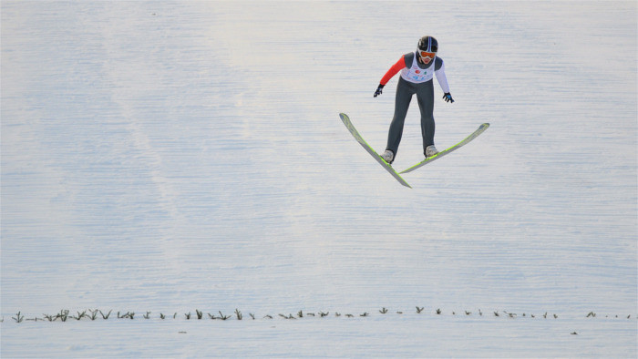 Beflügelte Skifahrer