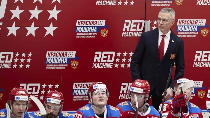 Hokejová striedačka Ruska.