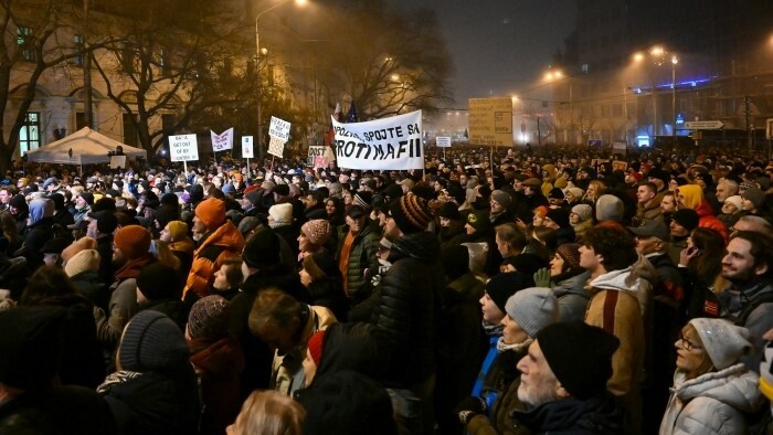 Protests against the government in various Slovak cities, one in Brussels