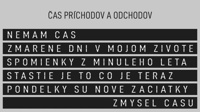 Dielo Stana Masára Čas príchodov a odchodov 