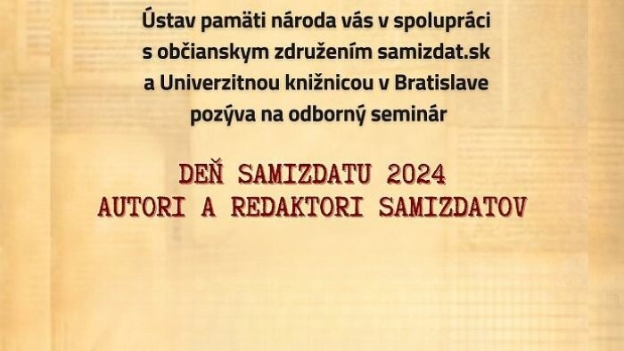 Odborný seminár Deň samizdatu 2024 - Autori a redaktori samizdatov