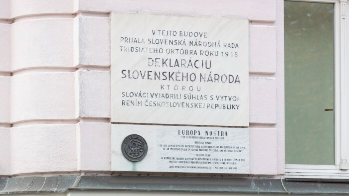 The adoption of the Declaration of the Slovak Nation from 1918 is commemorated as a memorial day